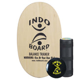 Indo Board Original Mini balansbräda i naturträ, komplett med rulle och IndoFLO Balance Cushion. Lämplig för barn och rehabilitering