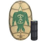 Indo Board Original balansbräda (Sea Turtle design) i björkplywood med tillhörande svart rulle för coreträning