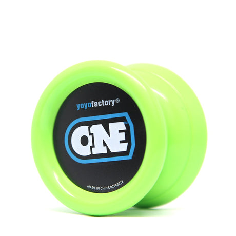 Grön Yoyo One jojo från YoYoFactory, responsiv yoyo för nybörjare och tricks